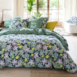BecquetTaie de traversin motif fleurs CUEILLETTE 43x185 multicolore