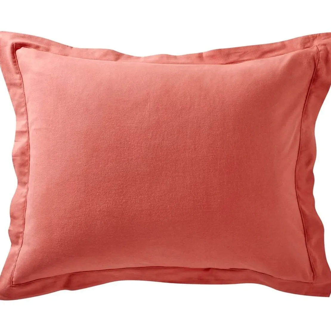 BecquetTaie de traversin ou taie d'oreiller en FLANELLE UNI Laureat Terracotta