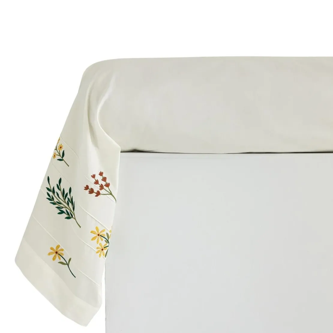 BecquetTaie de traversin percale de coton FLEURETTES - banc cassé