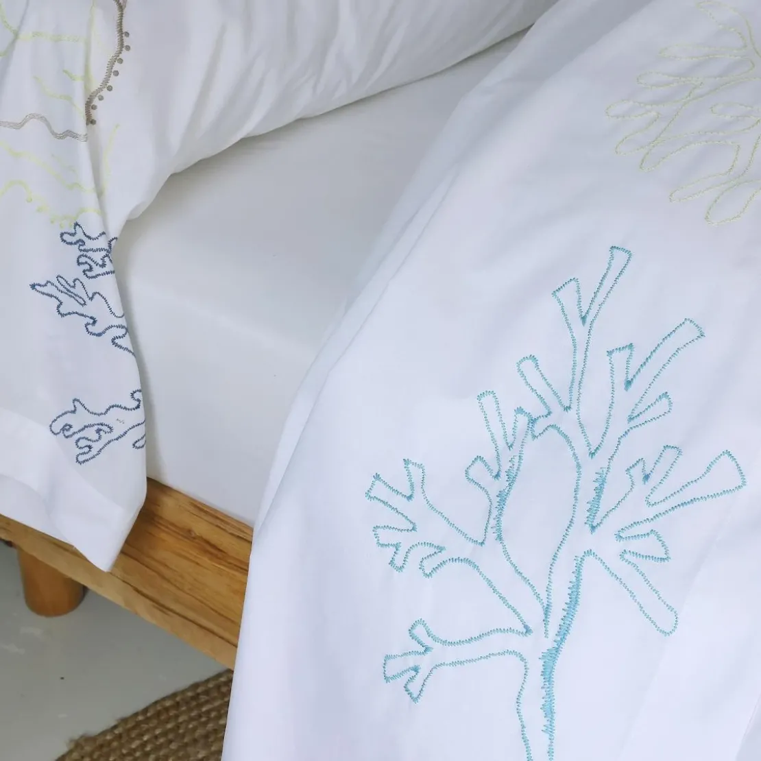BecquetTaie de traversin percale de coton RECIF - blanc