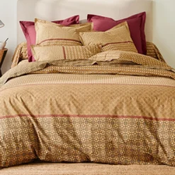 BecquetTaie de traversin percale de coton ROMEO - jaune ocre