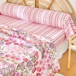 BecquetTaie de traversin percale de coton GAIETE D'ETE - rose