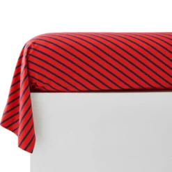 BecquetTaie de traversin polycoton rouge à rayures bleu marine - SOFT POP