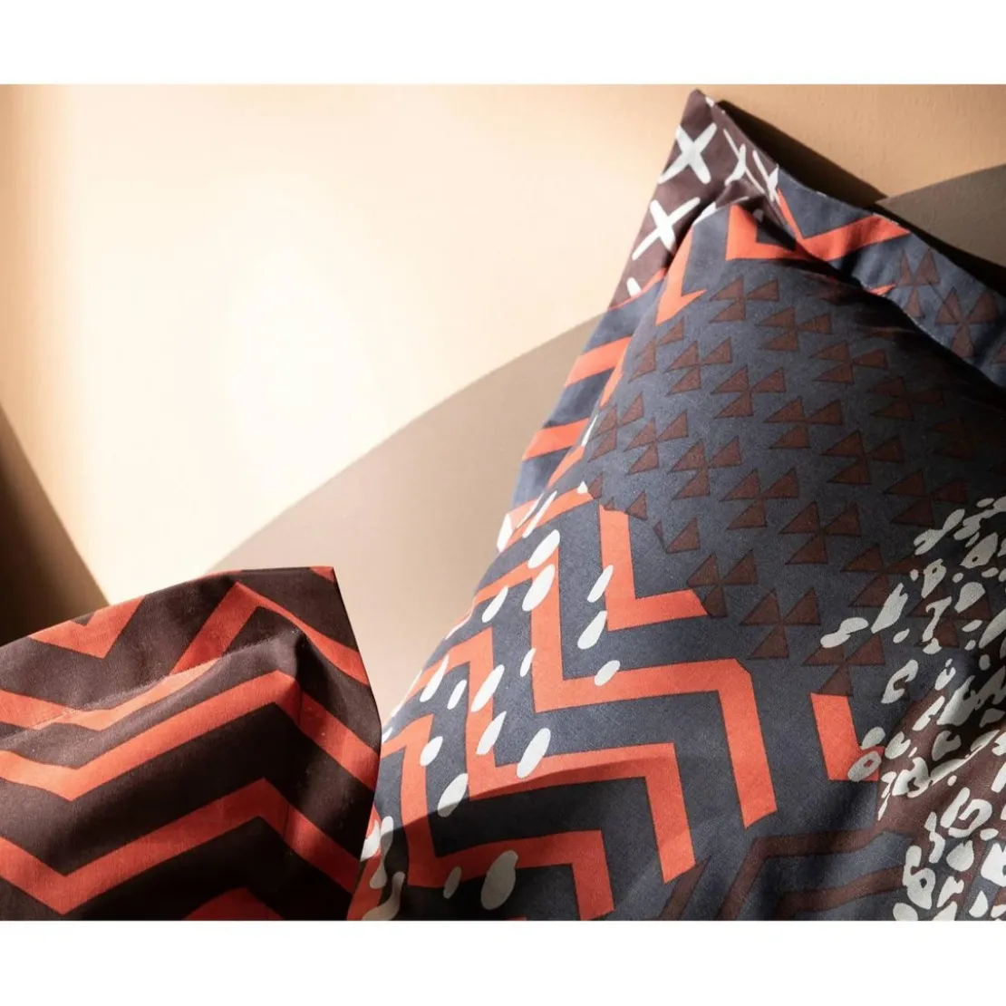 BecquetTaie de traversinSTEWART orange en coton