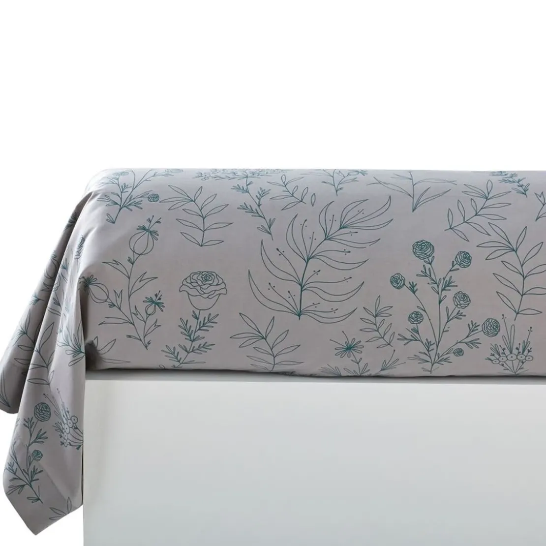 BecquetTaie de traversin, taie d'oreiller TAMARA gris clair en percale de coton