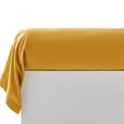 BecquetTaie de traversin, taie d'oreiller Uni FLANELLE UNIE Lauréat jaune soleil