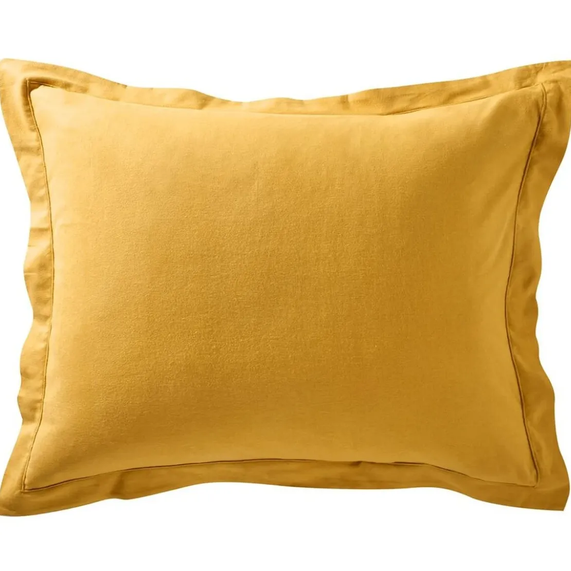 BecquetTaie de traversin, taie d'oreiller Uni FLANELLE UNIE Lauréat jaune soleil