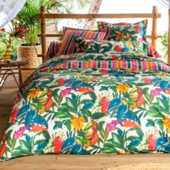 BecquetTaie de traversin 43x185 cm fleurs et fruits exotiques BRESIL