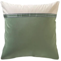 BecquetTaie d'oreiller bicolore en coton DR. VICTOR vert kaki
