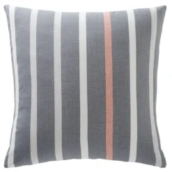 BecquetTaie d’oreiller coton gris à rayures multicolores - GIANNI