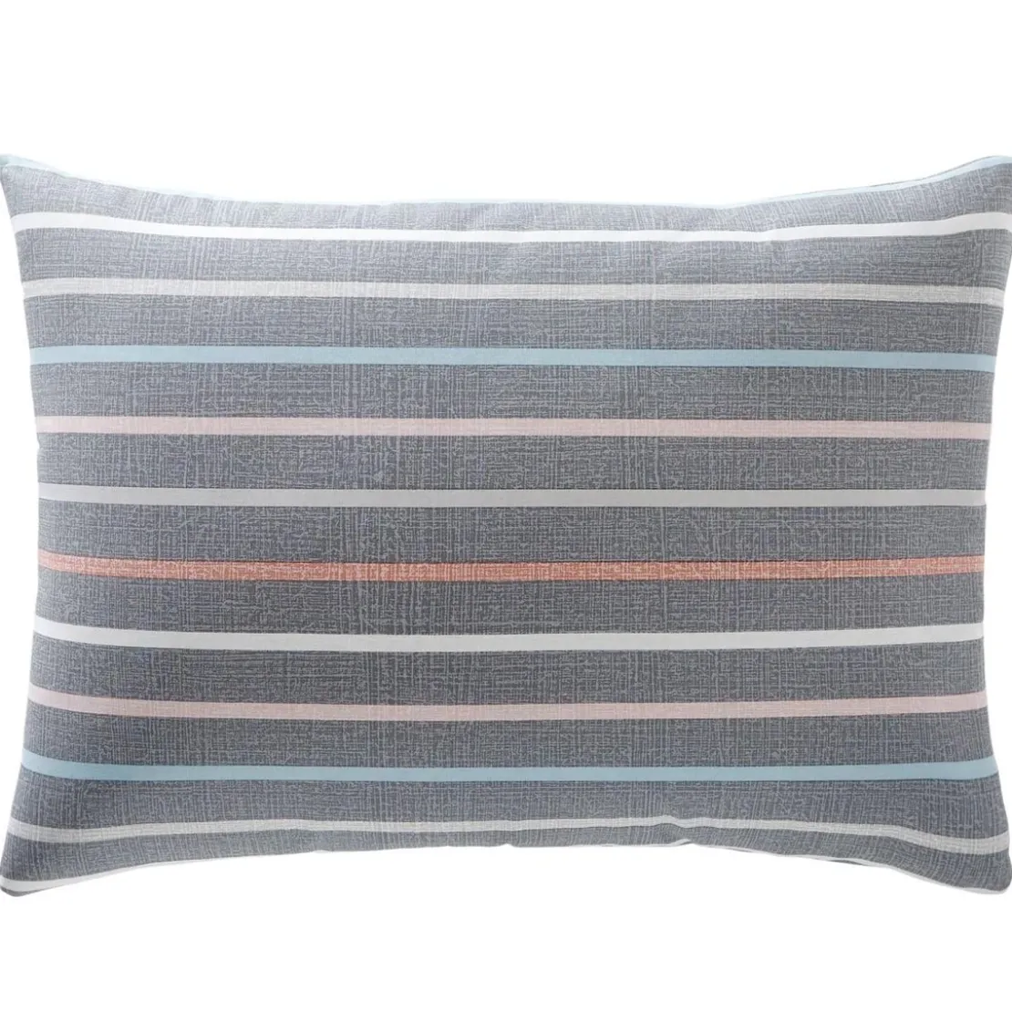 BecquetTaie d’oreiller coton gris à rayures multicolores - GIANNI