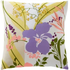 BecquetTaie d'oreiller coton blanc réversible motif floral multicolore - Collection HELLO YELLOW