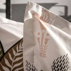 BecquetTaie d'oreiller coton réversible blanc motif tropical multicolore - Collection EGYPTIEN