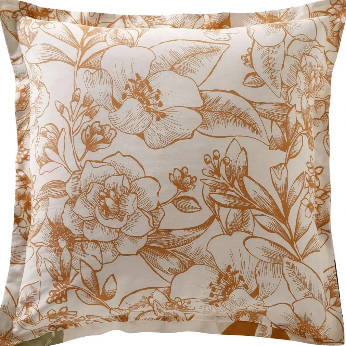BecquetTaie d'oreiller coton écru floral multicolore réversible - DOTTY