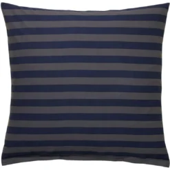 BecquetTaie d’oreiller coton bleu à rayures multicolores réversible - ANTONIN
