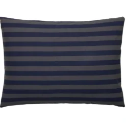 BecquetTaie d’oreiller coton bleu à rayures multicolores réversible - ANTONIN
