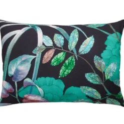 BecquetTaie d’oreiller coton vert tropical noir réversible - MYSTERIEUX