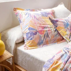 BecquetTaie d'oreiller coton écru tropical multicolore - GAMME SUCREE