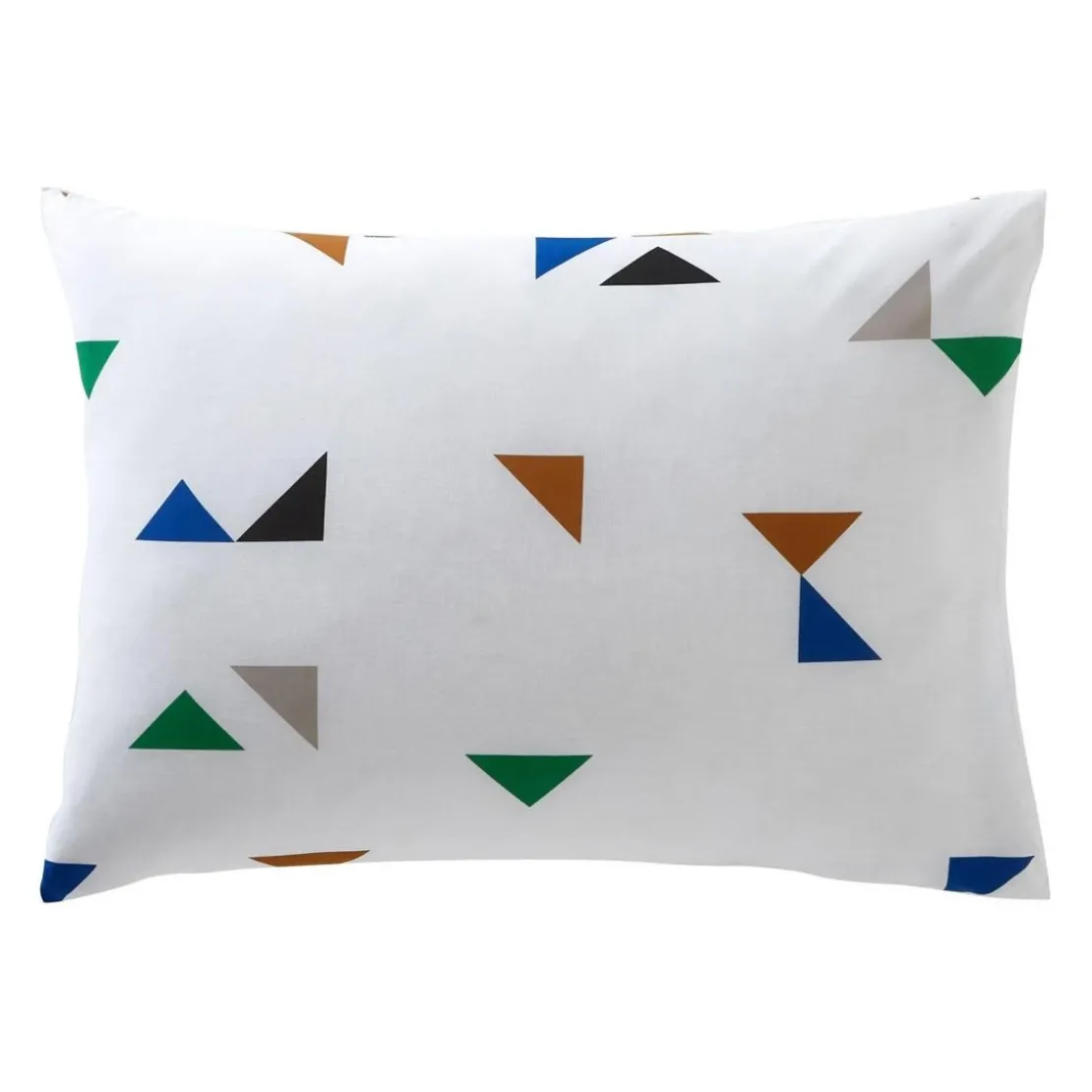 BecquetTaie d'oreiller coton blanc réversible motif géométrique multicolore - Collection POOL VIBES