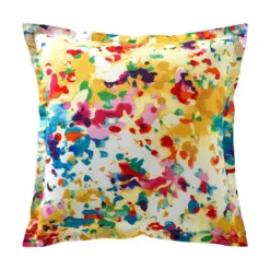 BecquetTaie d'oreiller coton écru graphique multicolore réversible - ROMY