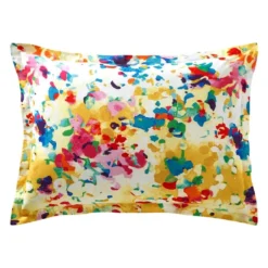 BecquetTaie d'oreiller coton écru graphique multicolore réversible - ROMY