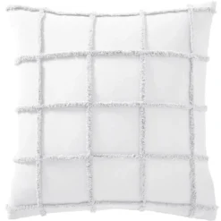 BecquetTaie d'oreiller coton blanc uni effet à carreaux en relief - Collection NICOLAS
