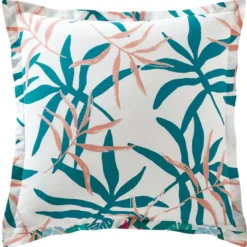 BecquetTaie d'oreiller coton écru tropical multicolore réversible - VACANCES