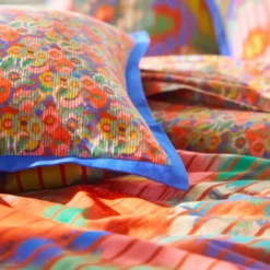 BecquetTaie d'oreiller coton multicolore réversible motif graphique - Collection DYNAMIQUE