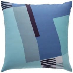 BecquetTaie d’oreiller coton bleu motif géométrique - ARTHUR