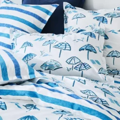 BecquetTaie d'oreiller coton PARASOL - bleu