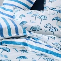 BecquetTaie d'oreiller coton PARASOL - bleu