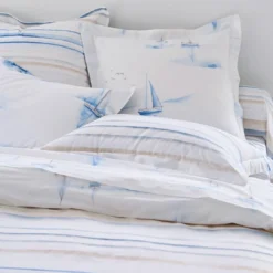 BecquetTaie d'oreiller coton MAREE HAUTE - bleu