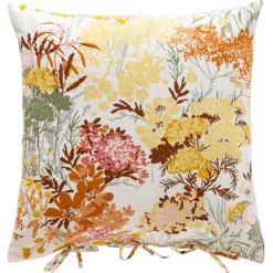 BecquetTaie d'oreiller coton blanc réversible motif floral multicolore - Collection BOUQUET