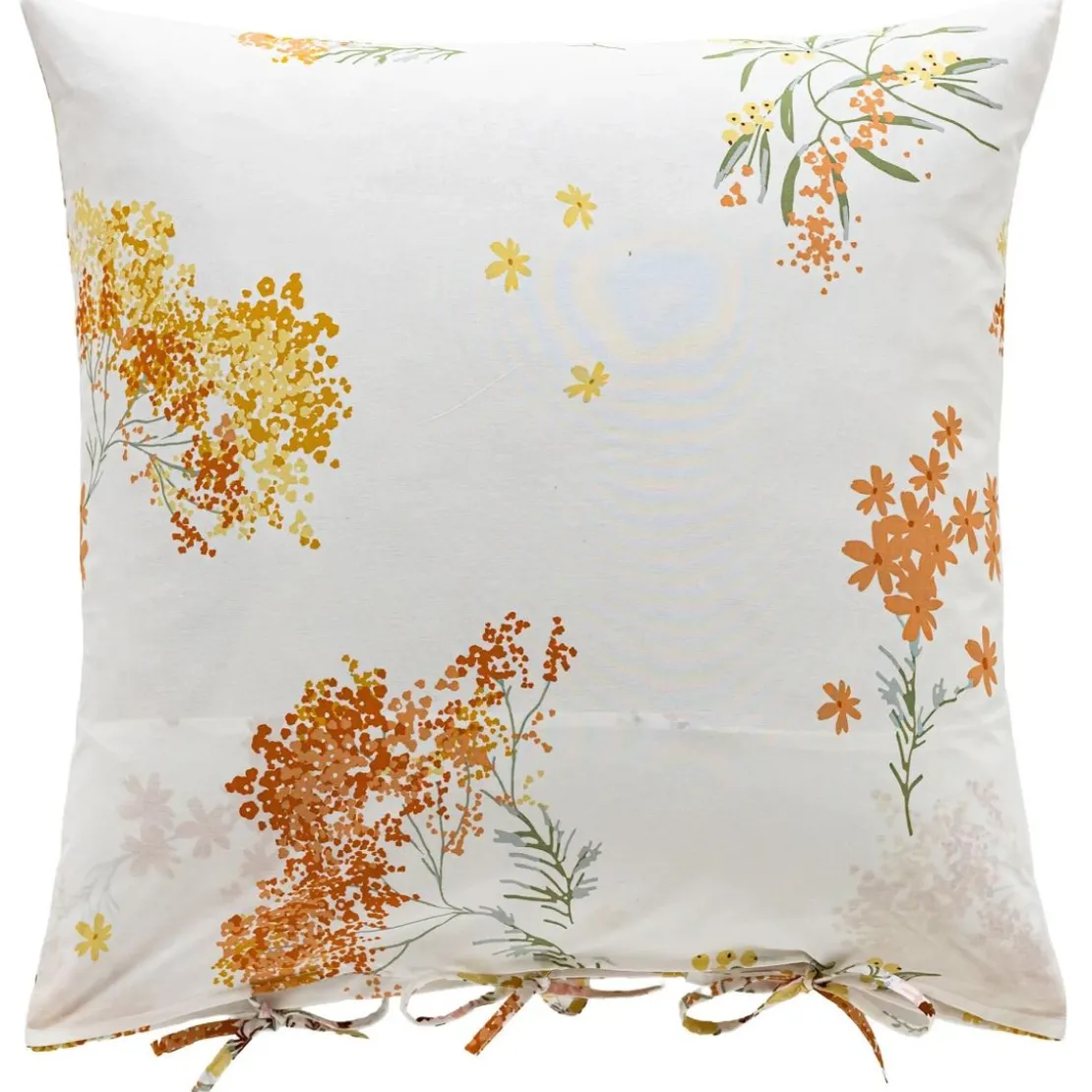 BecquetTaie d'oreiller coton blanc réversible motif floral multicolore - Collection BOUQUET