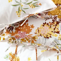 BecquetTaie d'oreiller coton blanc réversible motif floral multicolore - Collection BOUQUET