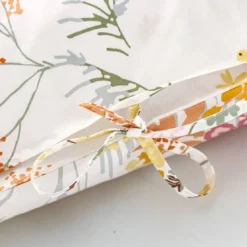 BecquetTaie d'oreiller coton blanc réversible motif floral multicolore - Collection BOUQUET
