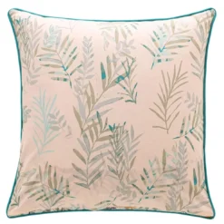 BecquetTaie d'oreiller coton beige réversible motif floral multicolore - Collection ECLOSION POETIQUE
