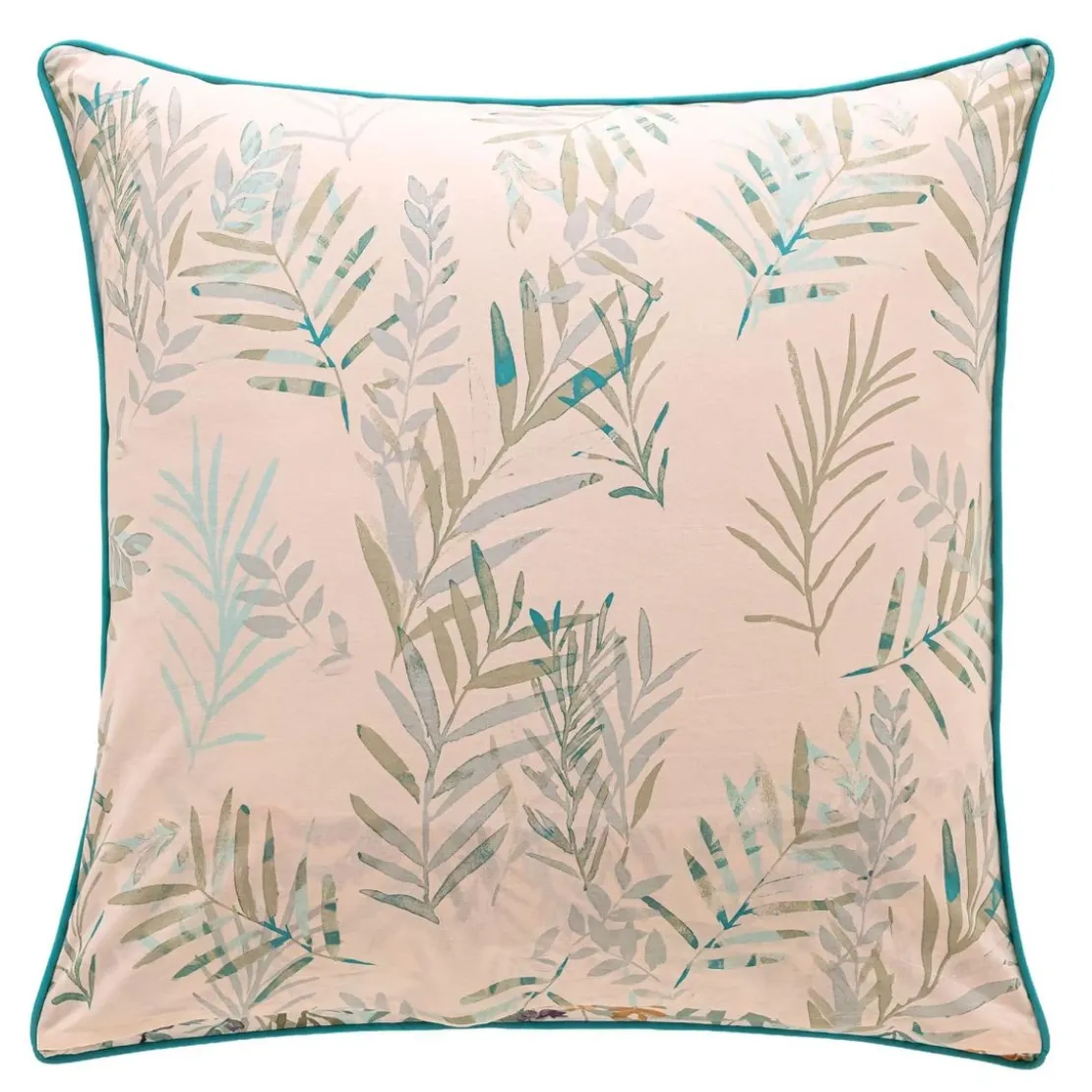BecquetTaie d'oreiller coton beige réversible motif floral multicolore - Collection ECLOSION POETIQUE