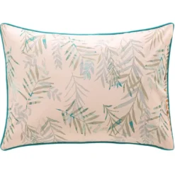 BecquetTaie d'oreiller coton beige réversible motif floral multicolore - Collection ECLOSION POETIQUE