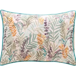 BecquetTaie d'oreiller coton beige réversible motif floral multicolore - Collection ECLOSION POETIQUE