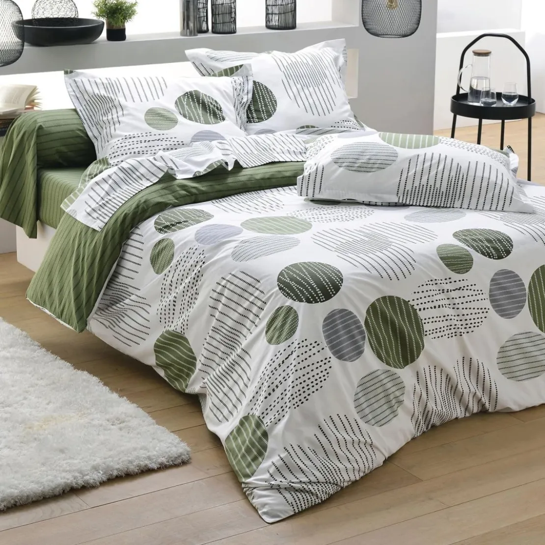 BecquetTaie d'oreiller en coton BAXLEY - vert kaki