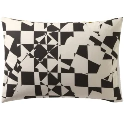 BecquetTaie d'oreiller en coton Sac DAMIERS - beige /noir