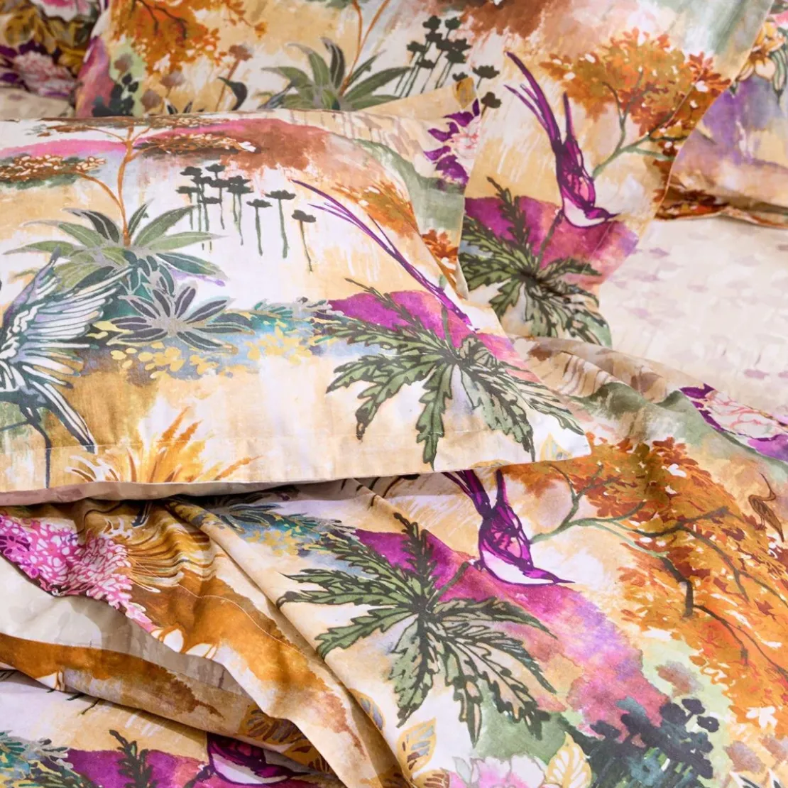BecquetTaie d'oreiller en coton multicolore - JARDIN D'ASIE