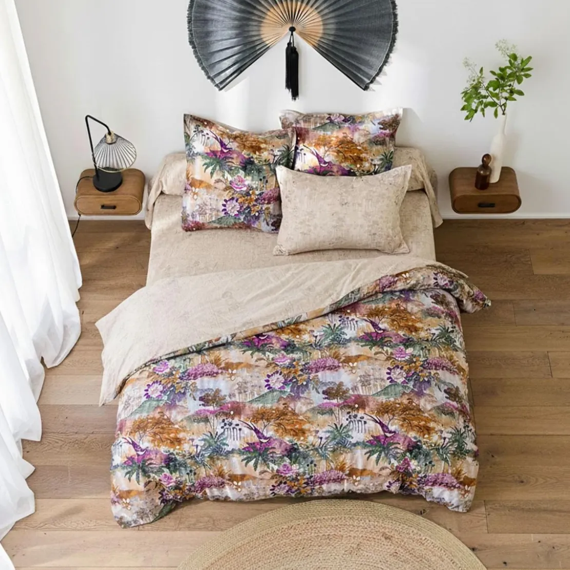 BecquetTaie d'oreiller en coton multicolore - JARDIN D'ASIE
