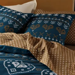 BecquetTaie d'oreiller en coton bleu - RÉCIT D'HIVER