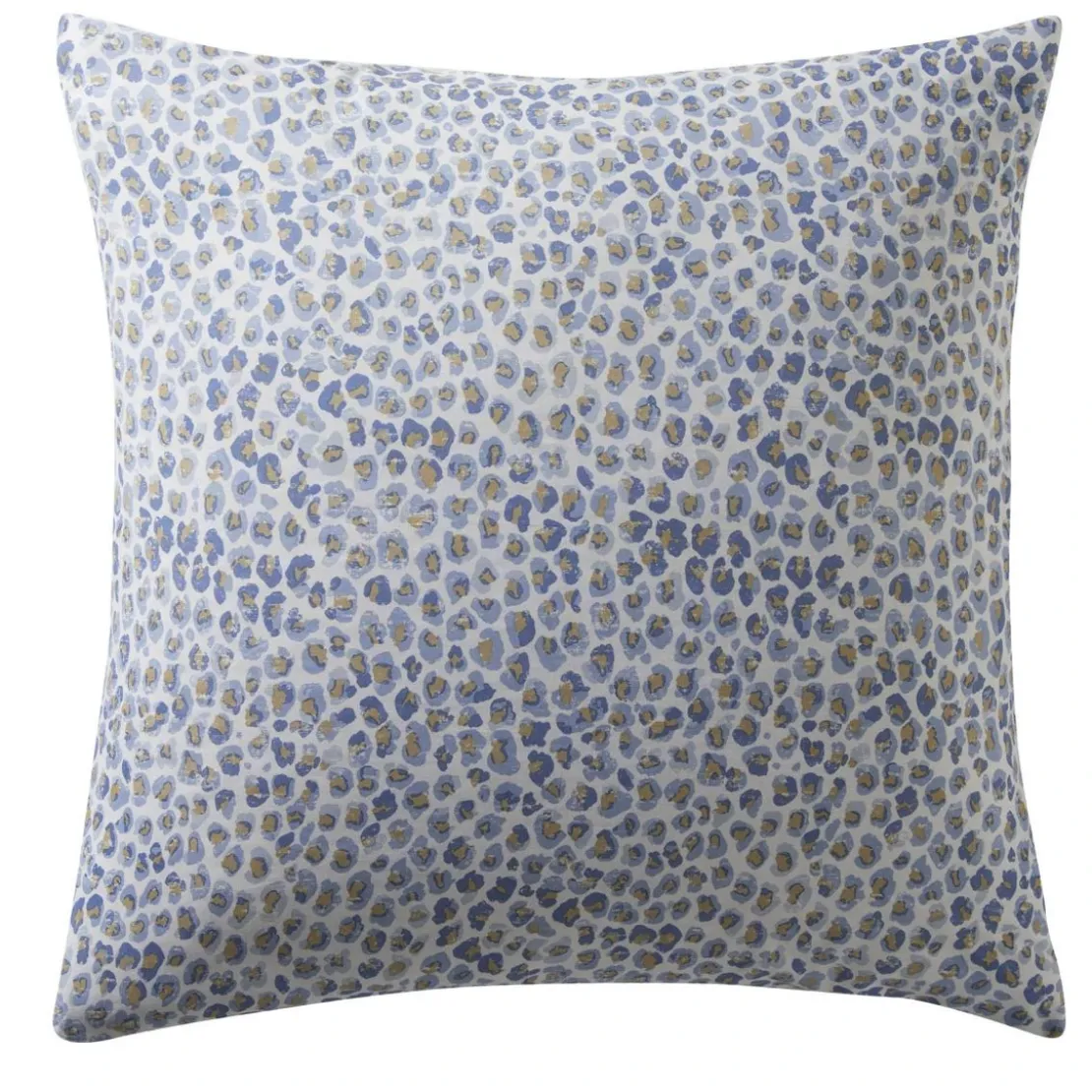 BecquetTaie d'oreiller en coton blanc à motif léopard bleu et doré - SAFARI