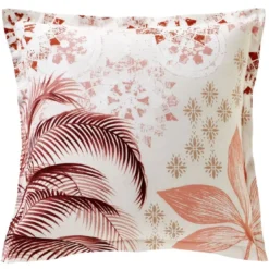 BecquetTaie d'oreiller en coton OASIS motif exotique rose