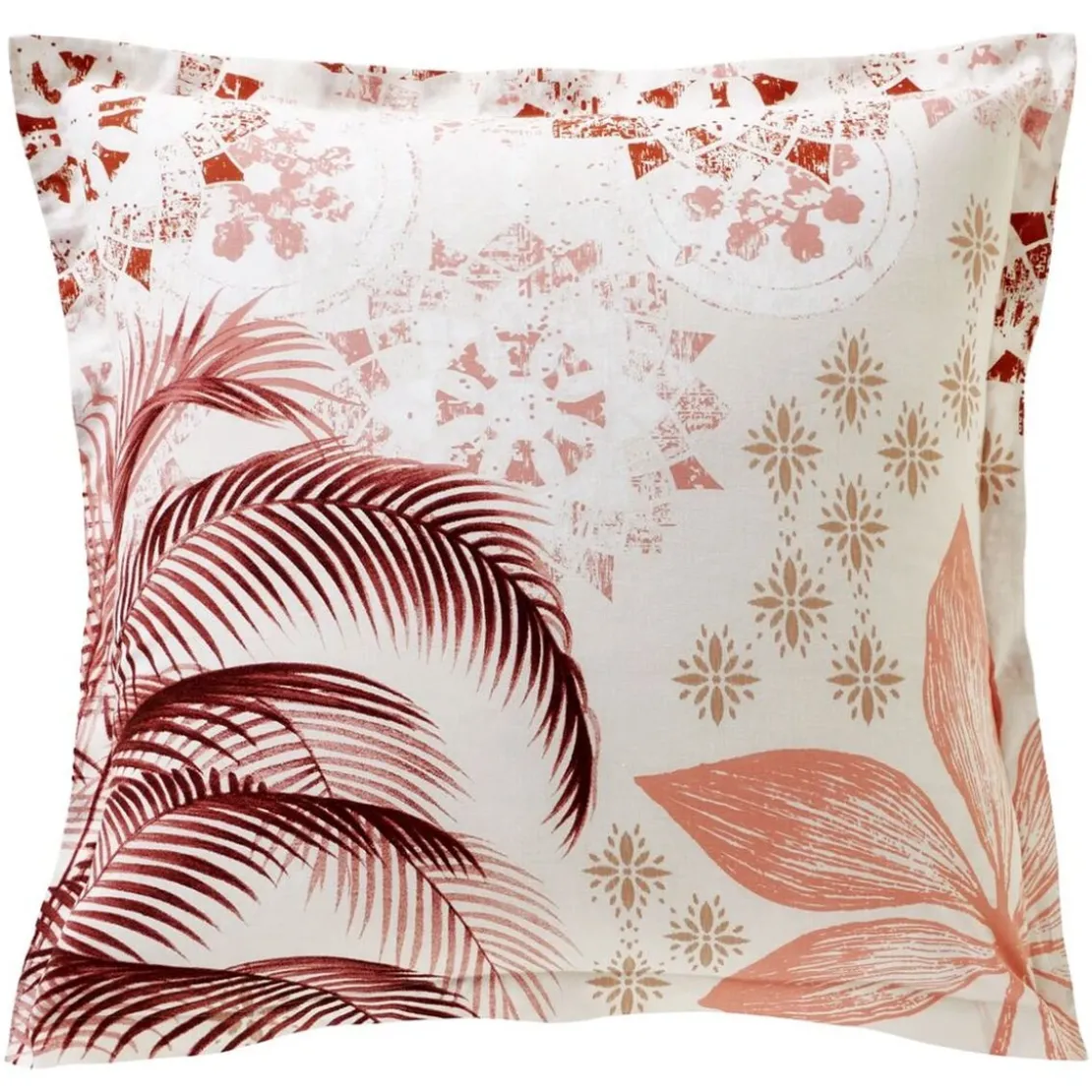 BecquetTaie d'oreiller en coton OASIS motif exotique rose