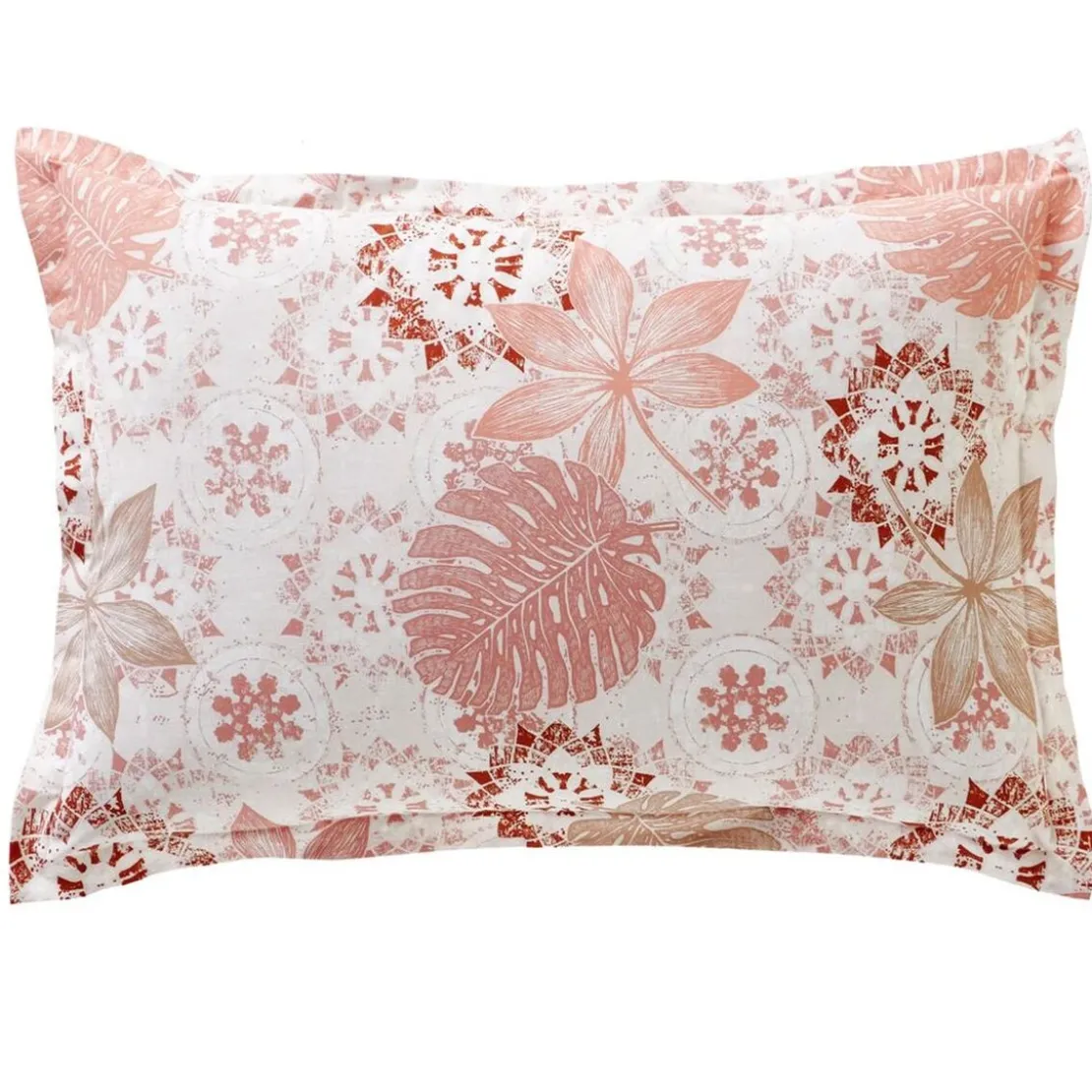 BecquetTaie d'oreiller en coton OASIS motif exotique rose
