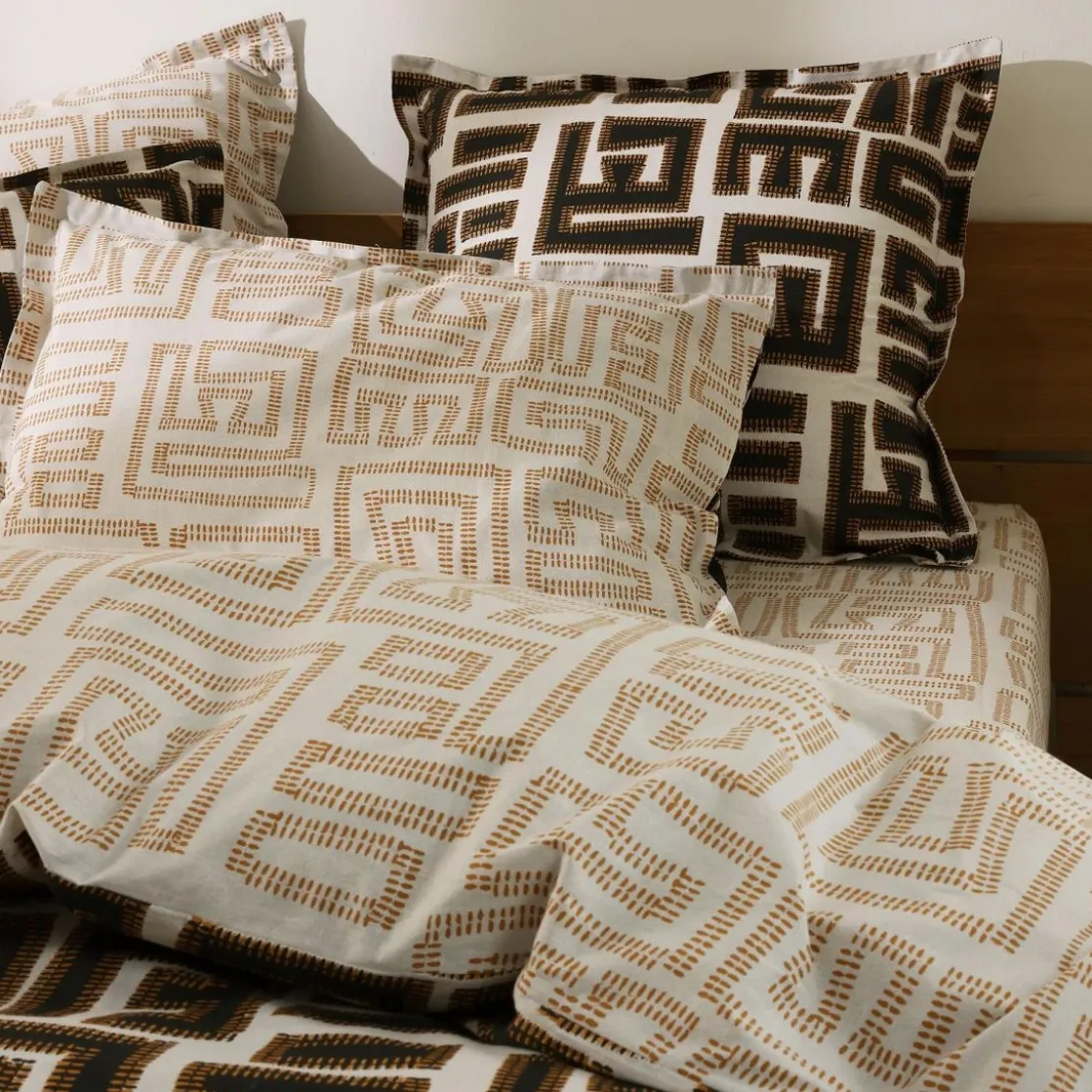 BecquetTaie d'oreiller en coton beige - NAKUPENDA